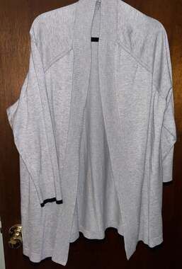 Evolution by Cyrus Women's Plus Size 2X Grey Open Front Cardigan with Black Trim